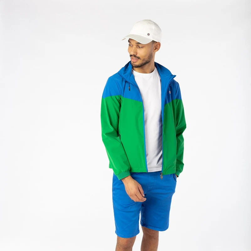 Veste coupe-vent bicolore vert Gazon SBPLAY