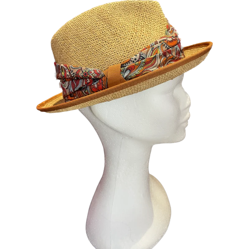 Chapeau petit bord marone