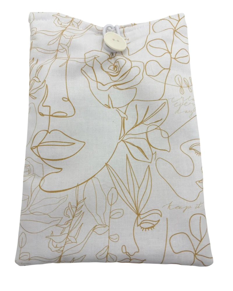 Pochette pour Livre ou Lisseuse " Visage d'Or" - Modèle petit