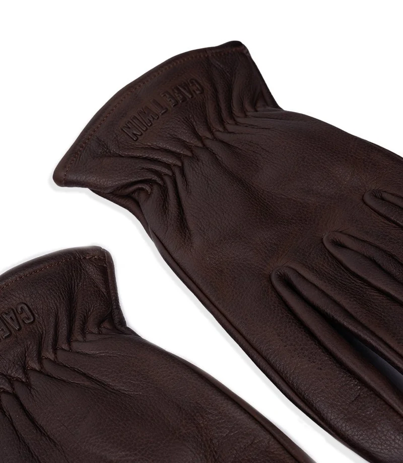 Guanto Moto Vintage Worker Marrone in Pelle