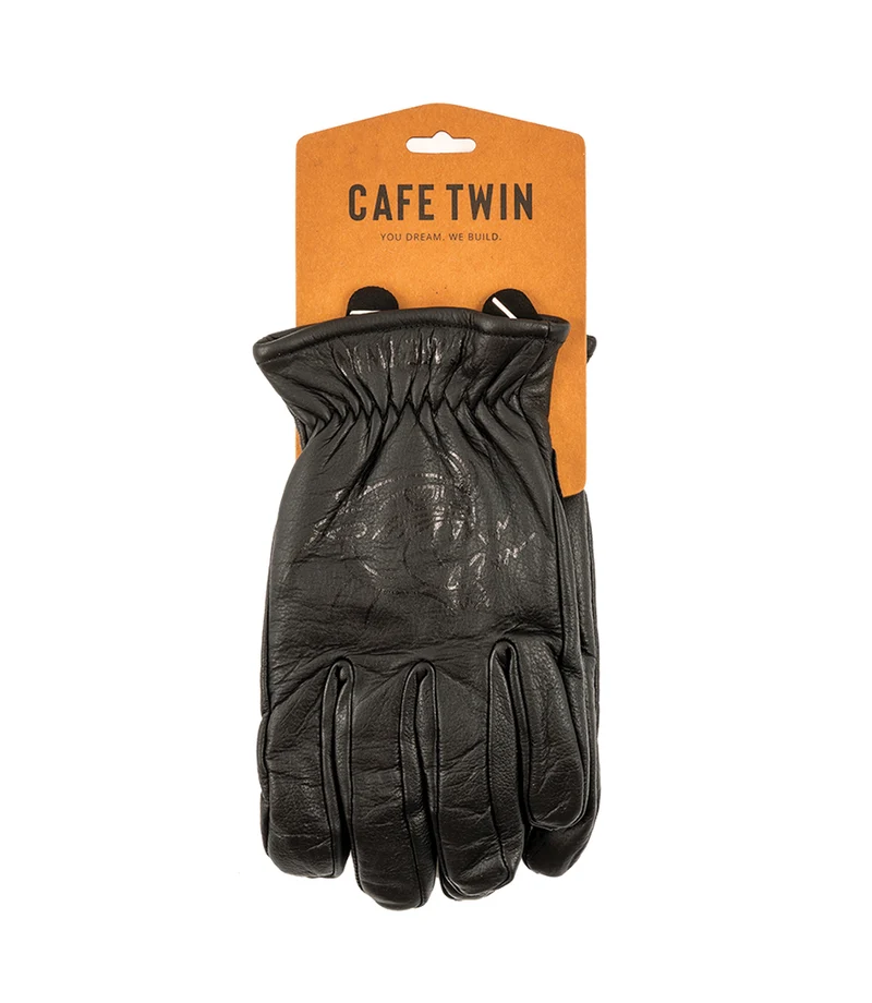 Guanti Moto Vintage Worker CT Nero in Pelle