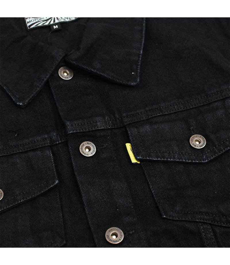 Gilet Moto in Jeans Nero - MCS