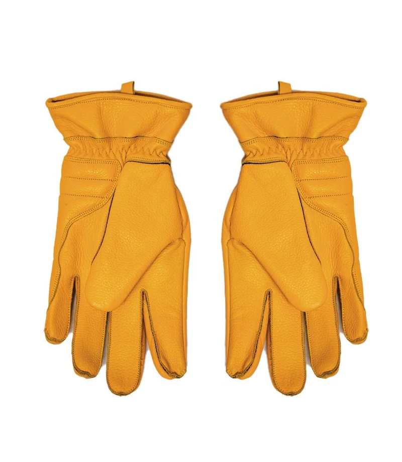 Guanto Moto Vintage Worker CT Giallo in Pelle