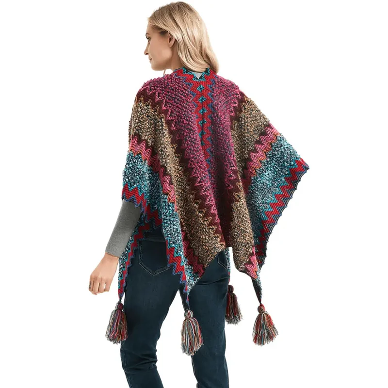 Poncho Ponpon Femme