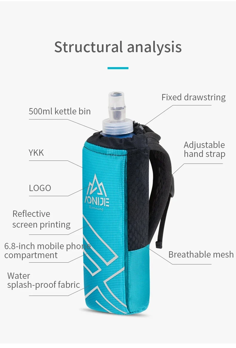 Porte-flasque / porte bouteille avec rangement pour running / trail "AONIJIE - A7106"