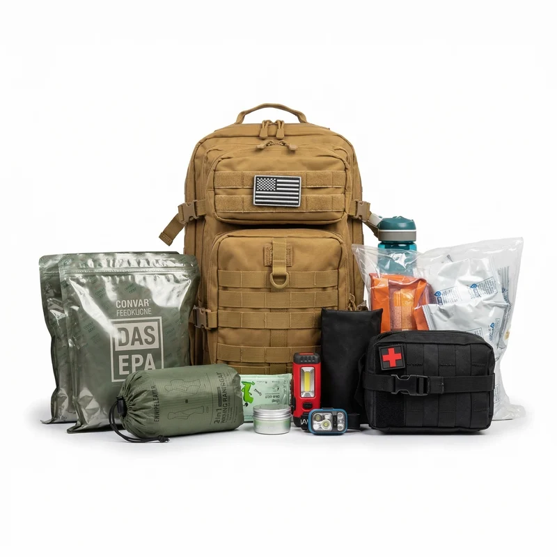 Sac d'évacuation & pack secours 48H-72H pour 1 personne "Planète-Rando - Survie Confort"