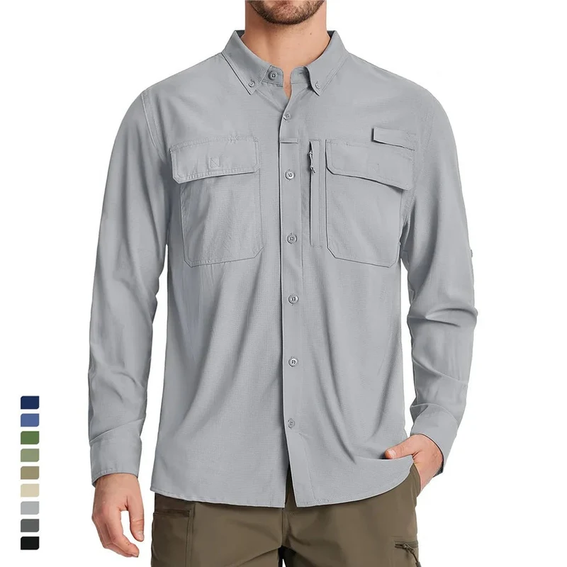 Chemises de randonnée à manches longues et protection solaire UPF 50+ pour homme "ST144"