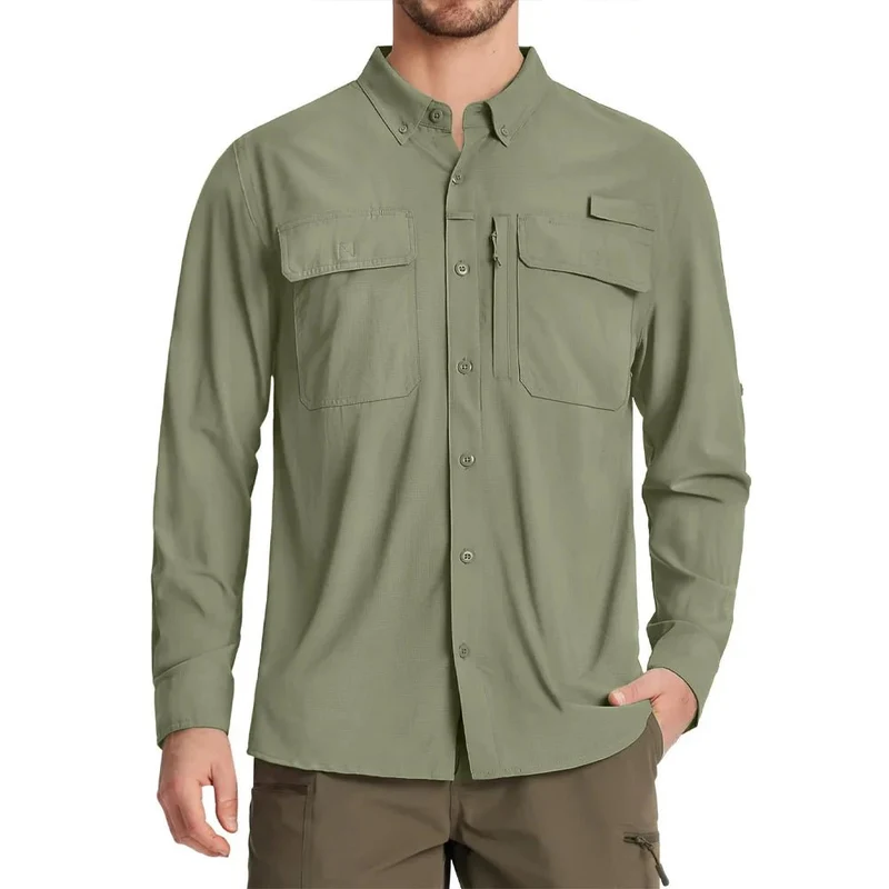 Chemises de randonnée à manches longues et protection solaire UPF 50+ pour homme "ST144"
