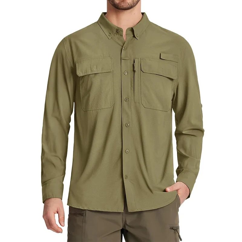 Chemises de randonnée à manches longues et protection solaire UPF 50+ pour homme "ST144"