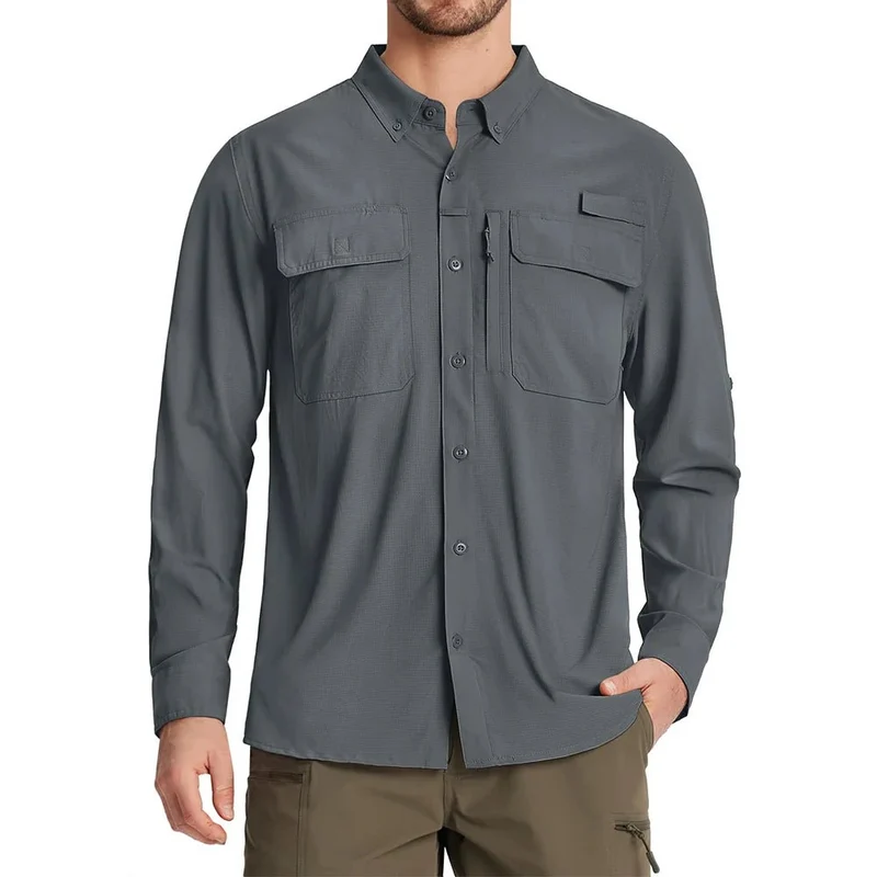 Chemises de randonnée à manches longues et protection solaire UPF 50+ pour homme "ST144"