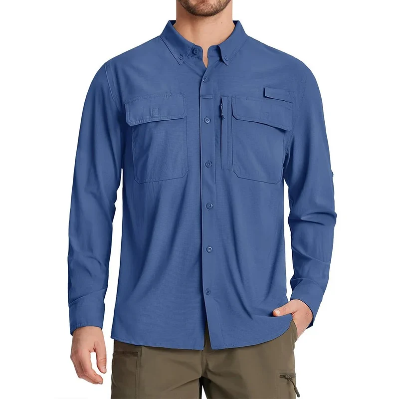 Chemises de randonnée à manches longues et protection solaire UPF 50+ pour homme "ST144"