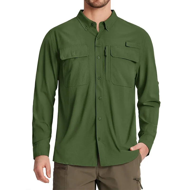 Chemises de randonnée à manches longues et protection solaire UPF 50+ pour homme "ST144"