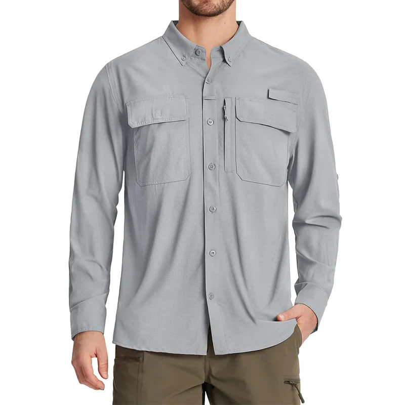 Chemises de randonnée à manches longues et protection solaire UPF 50+ pour homme "ST144"