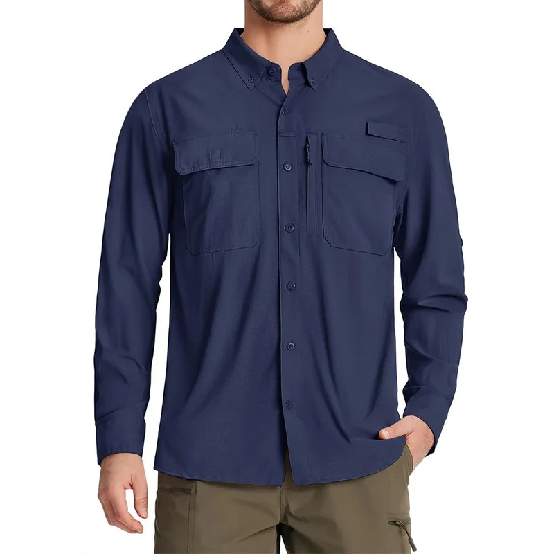 Chemises de randonnée à manches longues et protection solaire UPF 50+ pour homme "ST144"