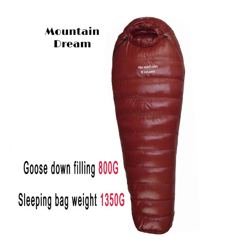 Sac de couchage momie en duvet d'oie 95% 800FP [+10C° confort] jusqu'à [-10°C confort] en version longue "Mountain Dream - Fill series Extended"