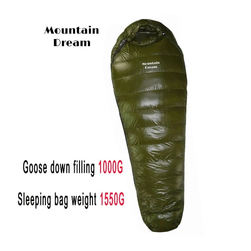 Sac de couchage momie en duvet d'oie 95% 800FP [+10C° confort] jusqu'à [-10°C confort] en version longue "Mountain Dream - Fill series Extended"
