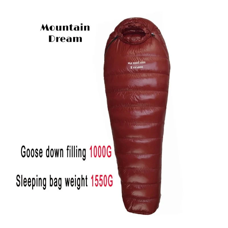 Sac de couchage momie en duvet d'oie 95% 800FP [+10C° confort] jusqu'à [-10°C confort] en version longue "Mountain Dream - Fill series Extended"