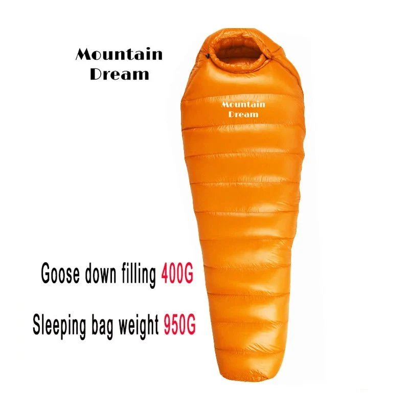 Sac de couchage momie en duvet d'oie 95% 800FP [+10C° confort] jusqu'à [-10°C confort] en version longue "Mountain Dream - Fill series Extended"