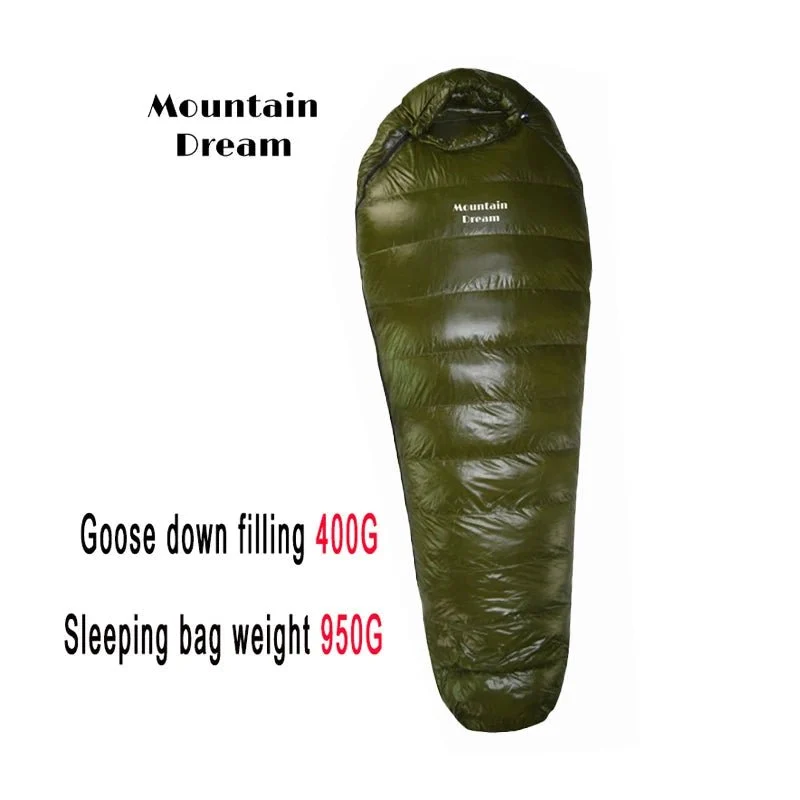 Sac de couchage momie en duvet d'oie 95% 800FP [+10C° confort] jusqu'à [-10°C confort] en version longue "Mountain Dream - Fill series Extended"