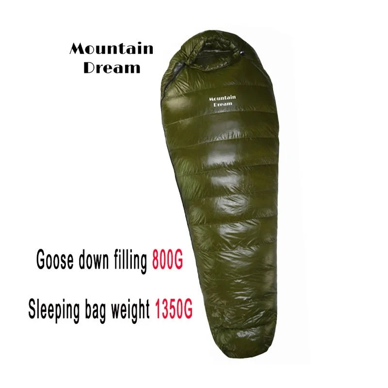 Sac de couchage momie en duvet d'oie 95% 800FP [+10C° confort] jusqu'à [-10°C confort] en version longue "Mountain Dream - Fill series Extended"