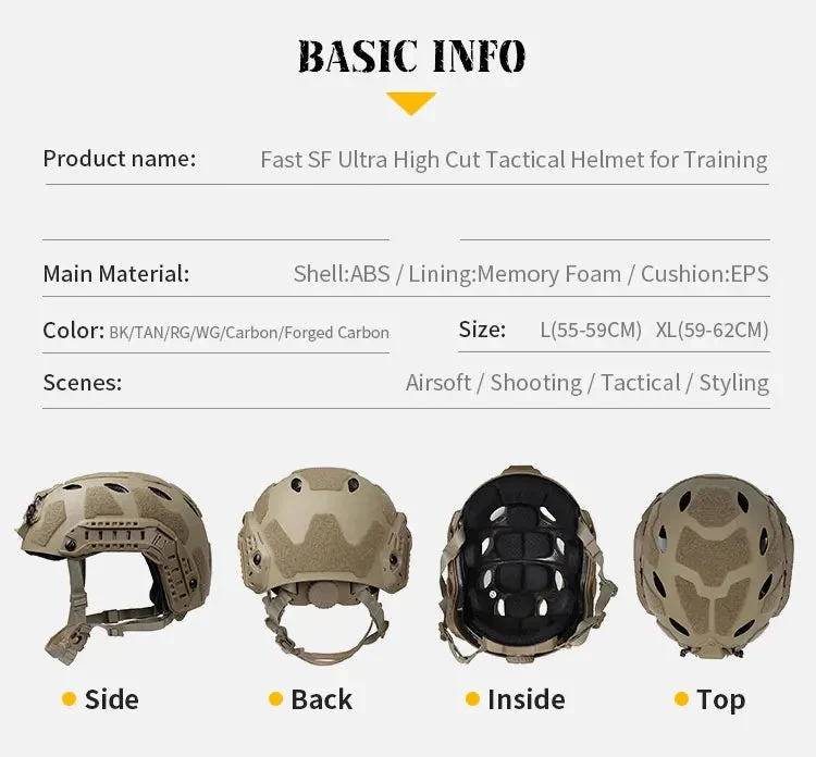 Casque tactique / airsoft en ABS "Fast SF Ultra High"
