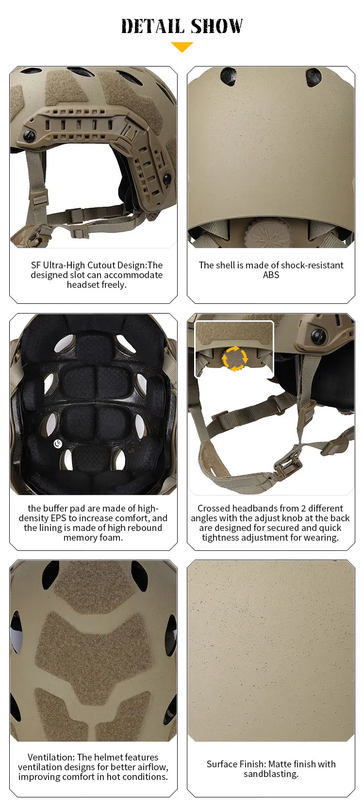 Casque tactique / airsoft en ABS "Fast SF Ultra High"