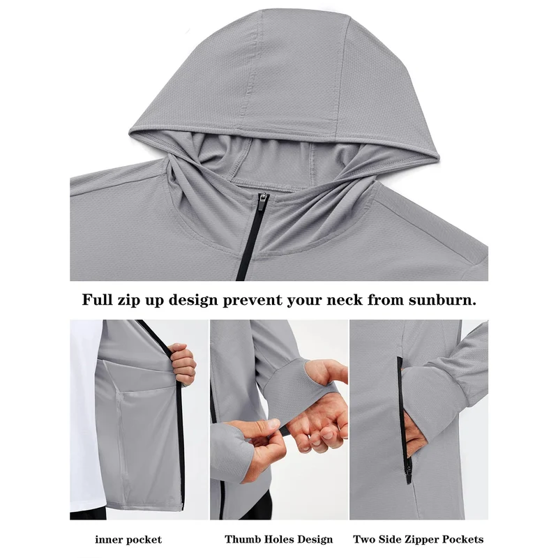 Hoodies / veste de protection solaire UPF 50+ pour homme "Planète Rando - HOD"