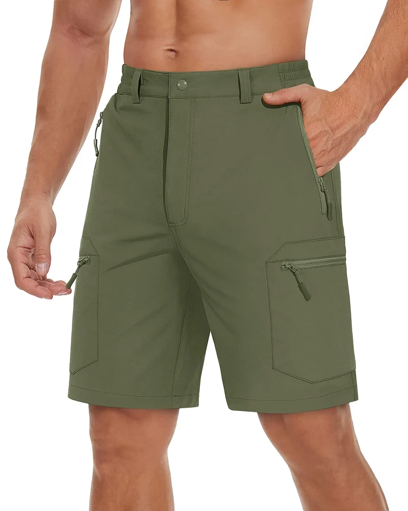 Short cargo d'été avec 5 poches zippées, extensible et léger "Planète Rando - PT752"