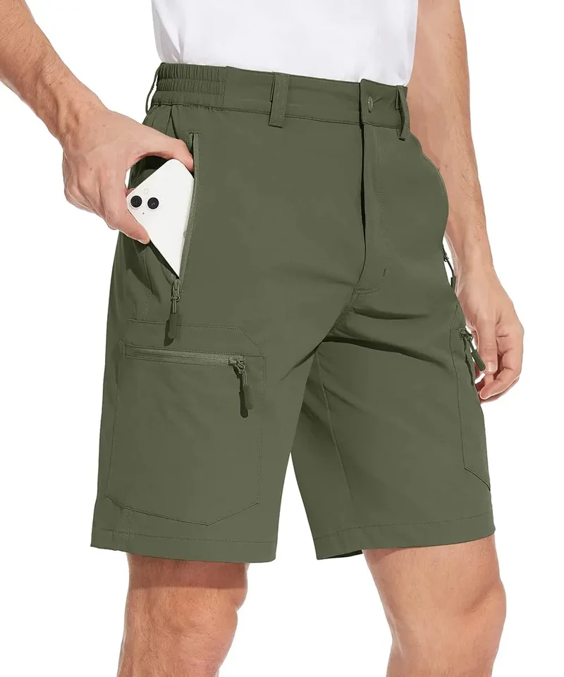 Short cargo d'été avec 5 poches zippées, extensible et léger "Planète Rando - PT752"