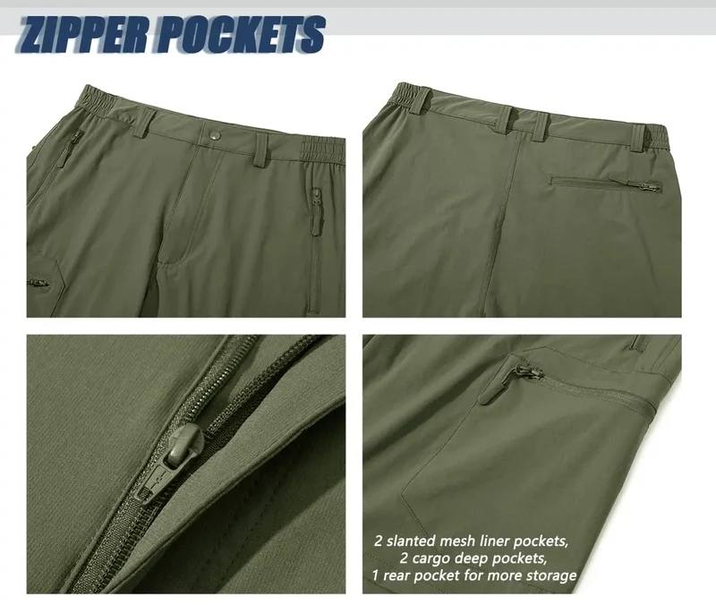 Short cargo d'été avec 5 poches zippées, extensible et léger "Planète Rando - PT752"