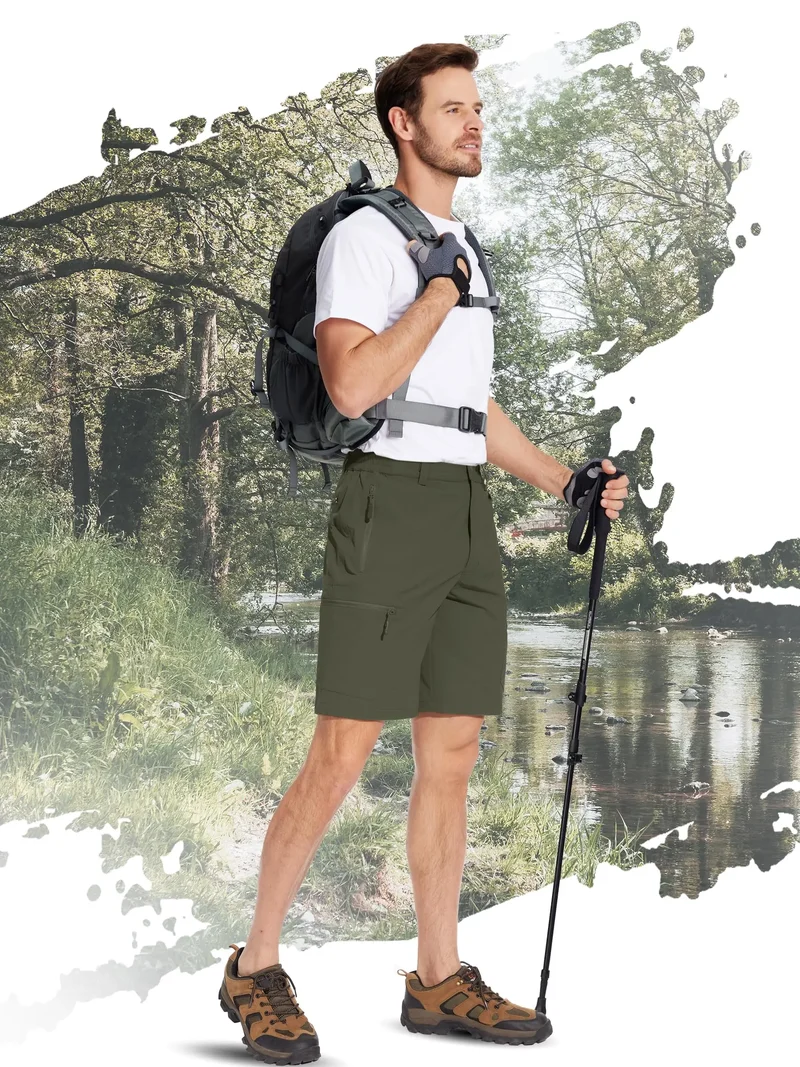 Short cargo d'été avec 5 poches zippées, extensible et léger "Planète Rando - PT752"