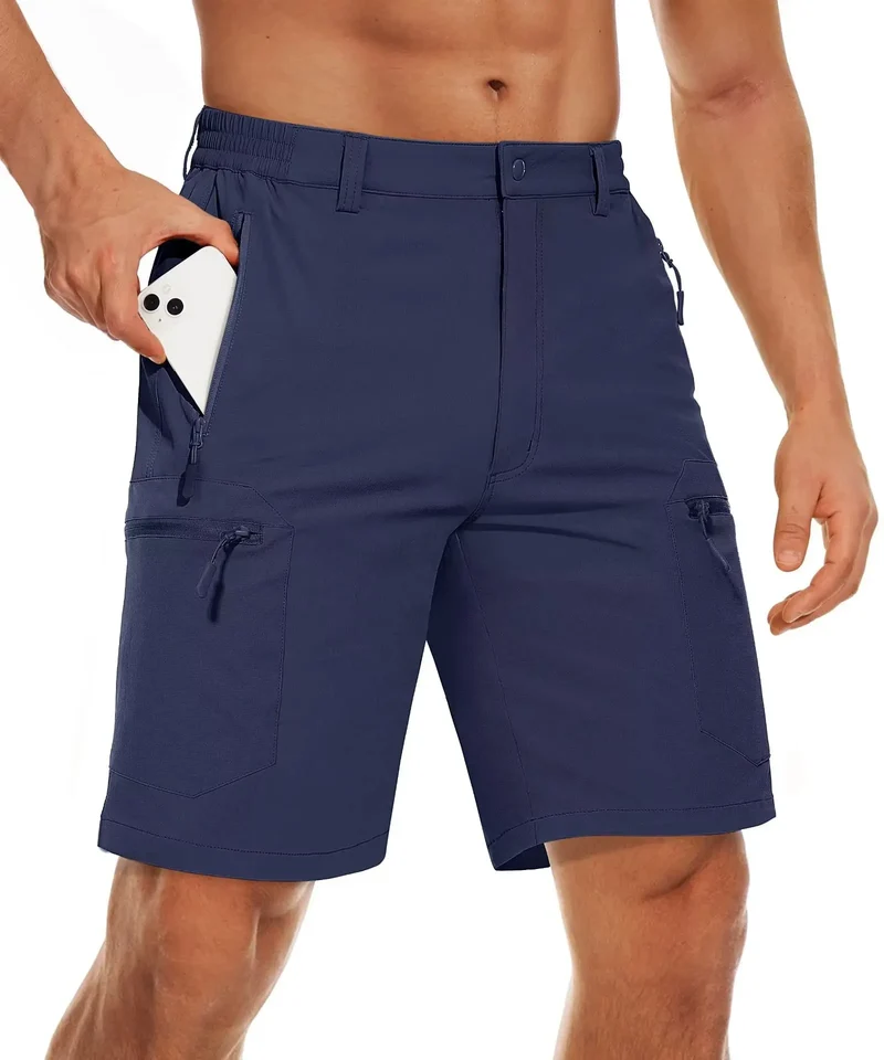 Short cargo d'été avec 5 poches zippées, extensible et léger "Planète Rando - PT752"