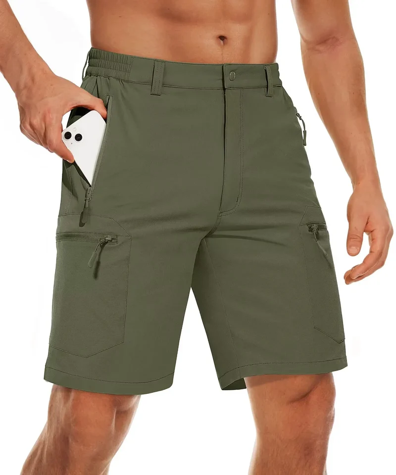 Short cargo d'été avec 5 poches zippées, extensible et léger "Planète Rando - PT752"