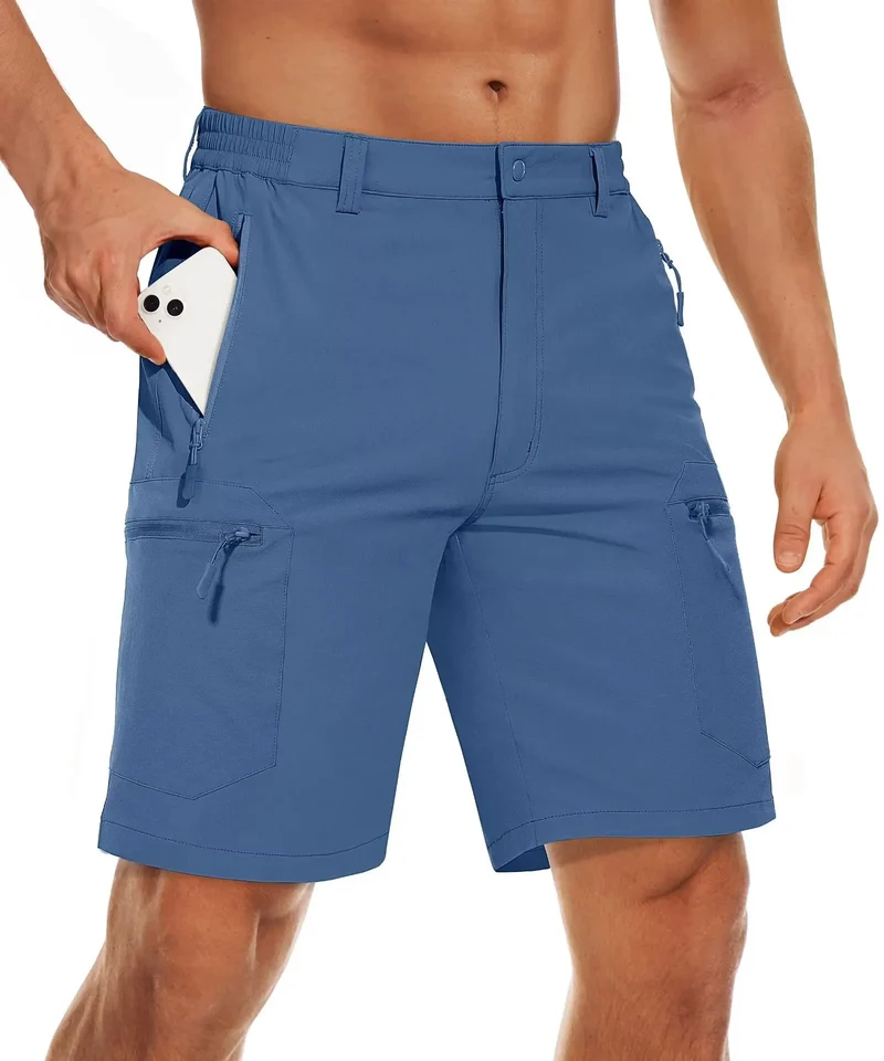Short cargo d'été avec 5 poches zippées, extensible et léger "Planète Rando - PT752"