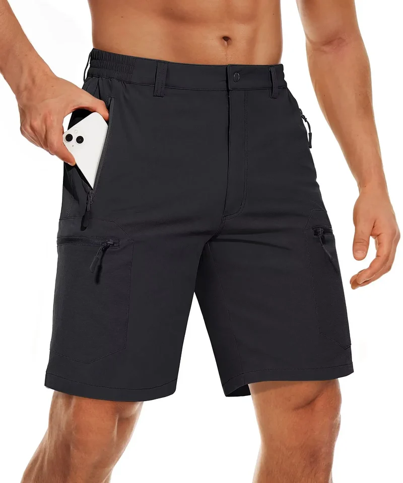 Short cargo d'été avec 5 poches zippées, extensible et léger "Planète Rando - PT752"