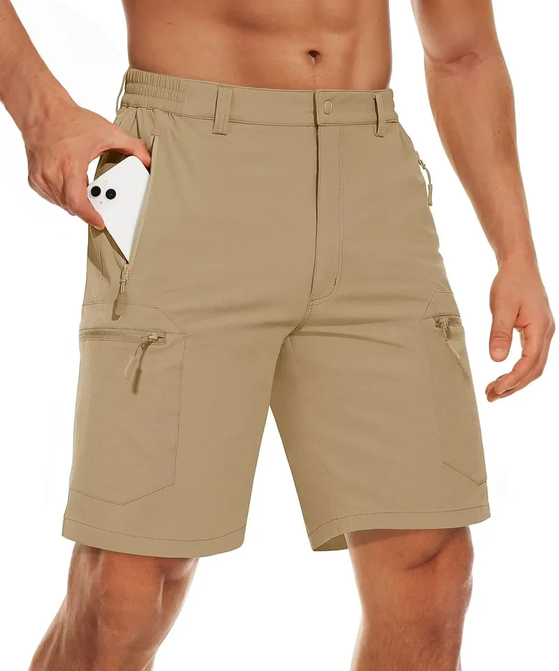 Short cargo d'été avec 5 poches zippées, extensible et léger "Planète Rando - PT752"