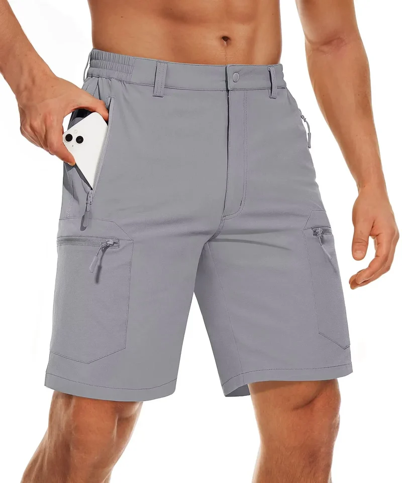 Short cargo d'été avec 5 poches zippées, extensible et léger "Planète Rando - PT752"