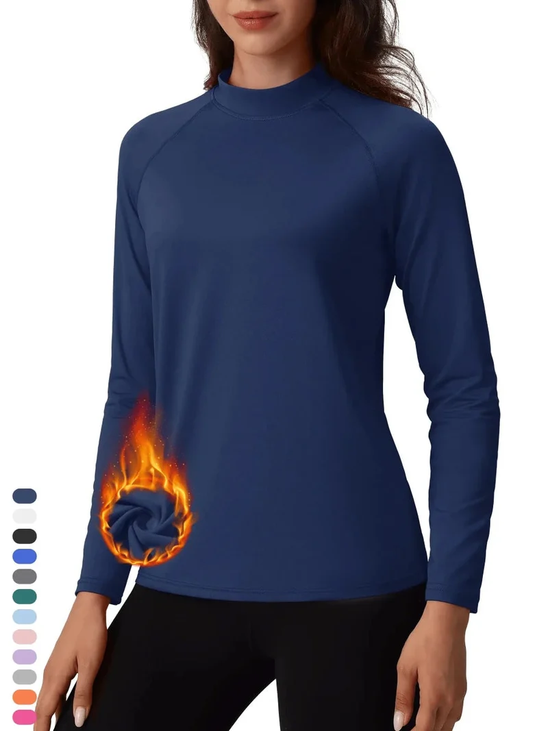 Sous-vêtement technique / sous-pull d'hiver doublé polaire pour femme "Planète Rando - TS329"