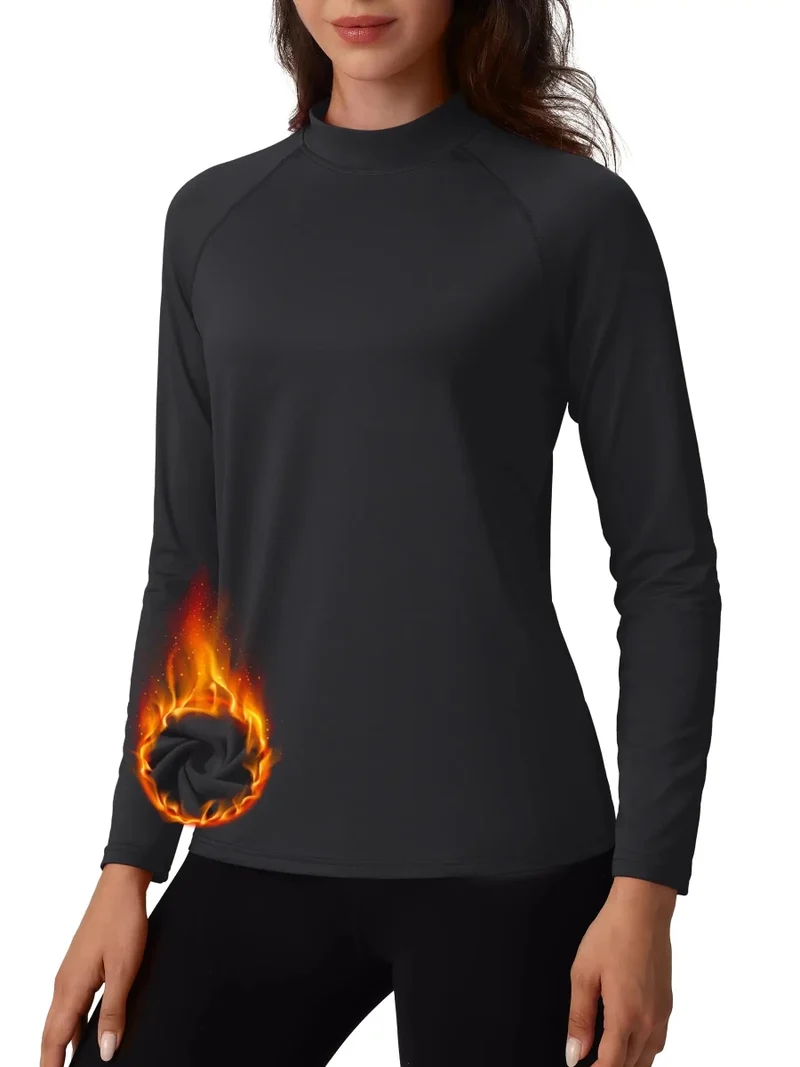 Sous-vêtement technique / sous-pull d'hiver doublé polaire pour femme "Planète Rando - TS329"