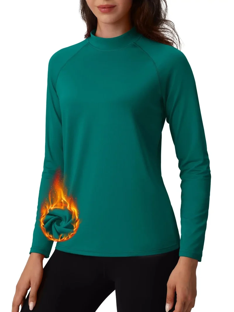 Sous-vêtement technique / sous-pull d'hiver doublé polaire pour femme "Planète Rando - TS329"