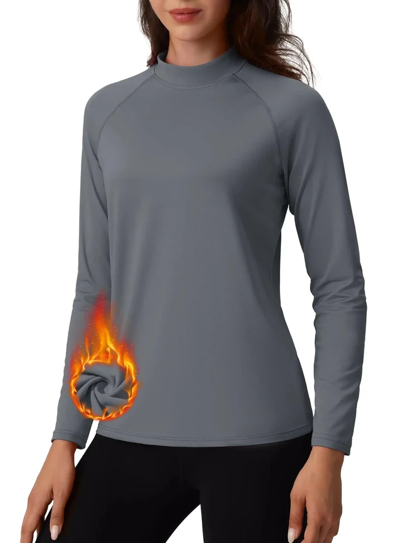 Sous-vêtement technique / sous-pull d'hiver doublé polaire pour femme "Planète Rando - TS329"