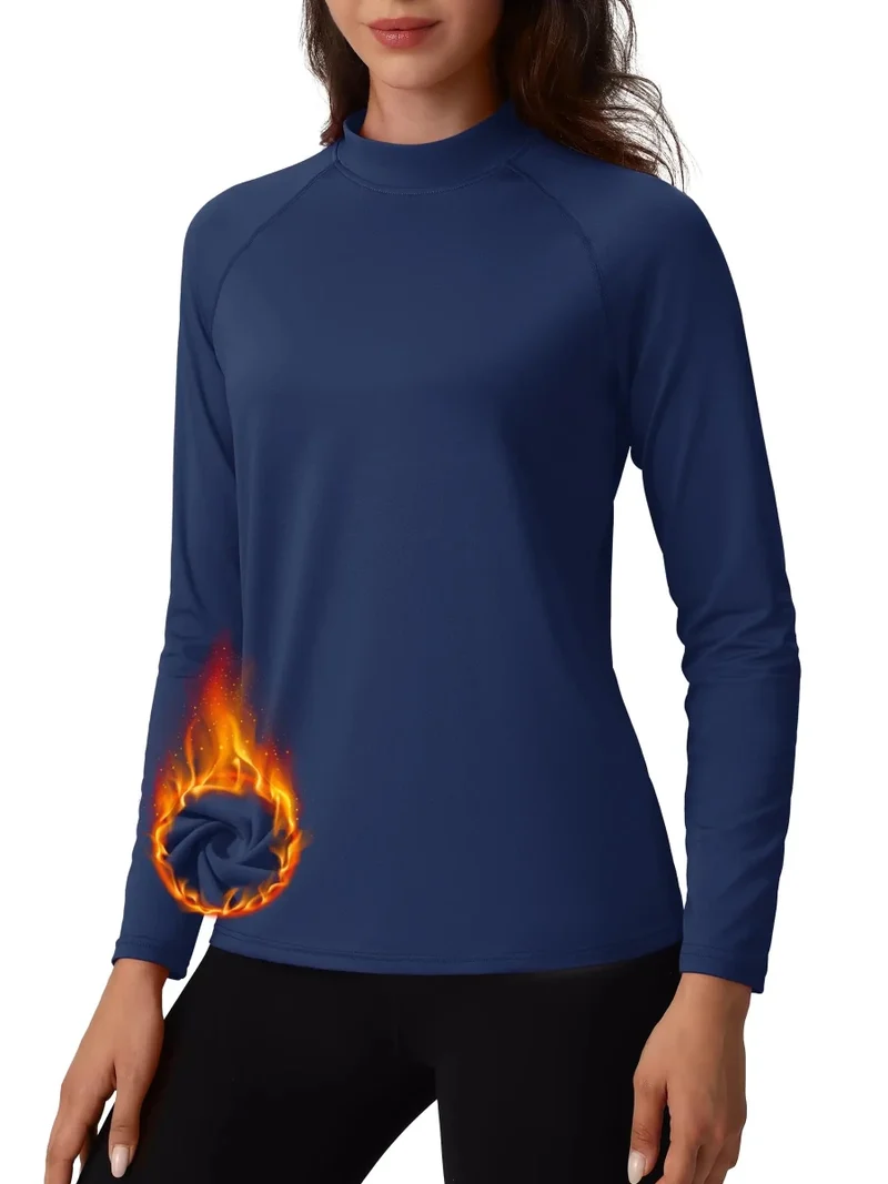 Sous-vêtement technique / sous-pull d'hiver doublé polaire pour femme "Planète Rando - TS329"