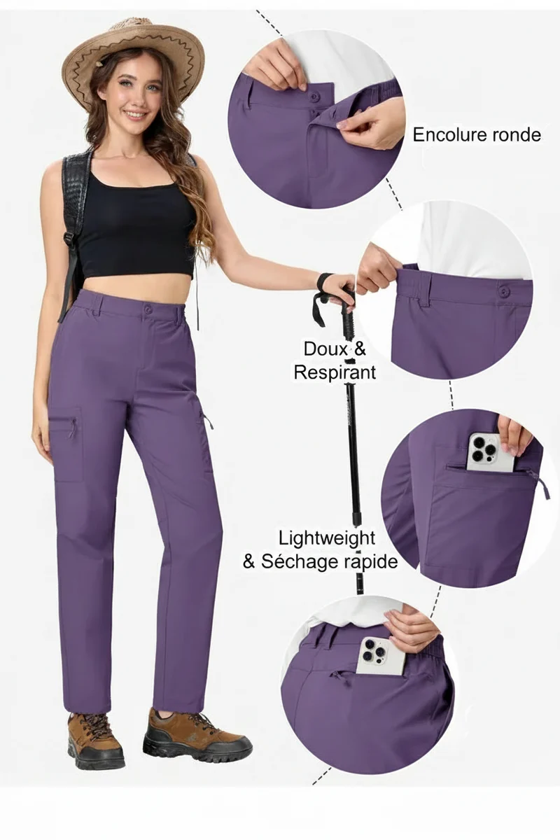 Pantalon de randonnée avec spash-proof protection pour femme "Planete Rando - PT817"