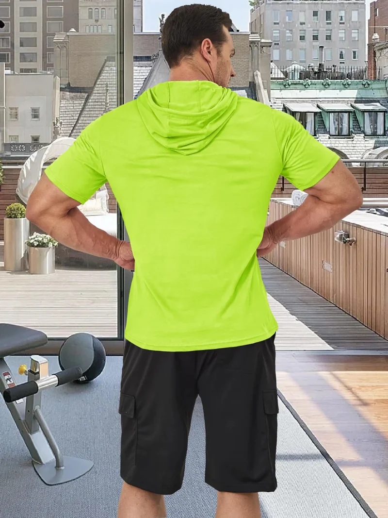 T-shirt à capuche légers en coton pour l'été, manches courtes "Planète Rando - TS300"