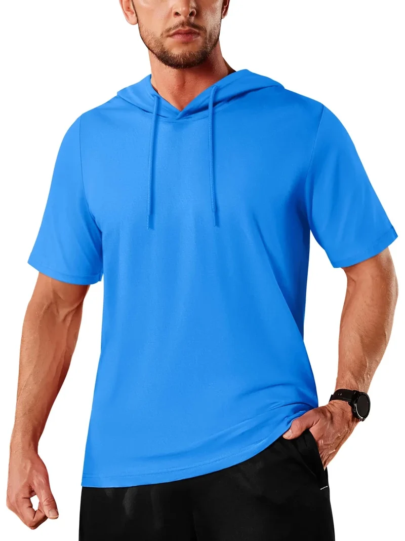 T-shirt à capuche légers en coton pour l'été, manches courtes "Planète Rando - TS300"