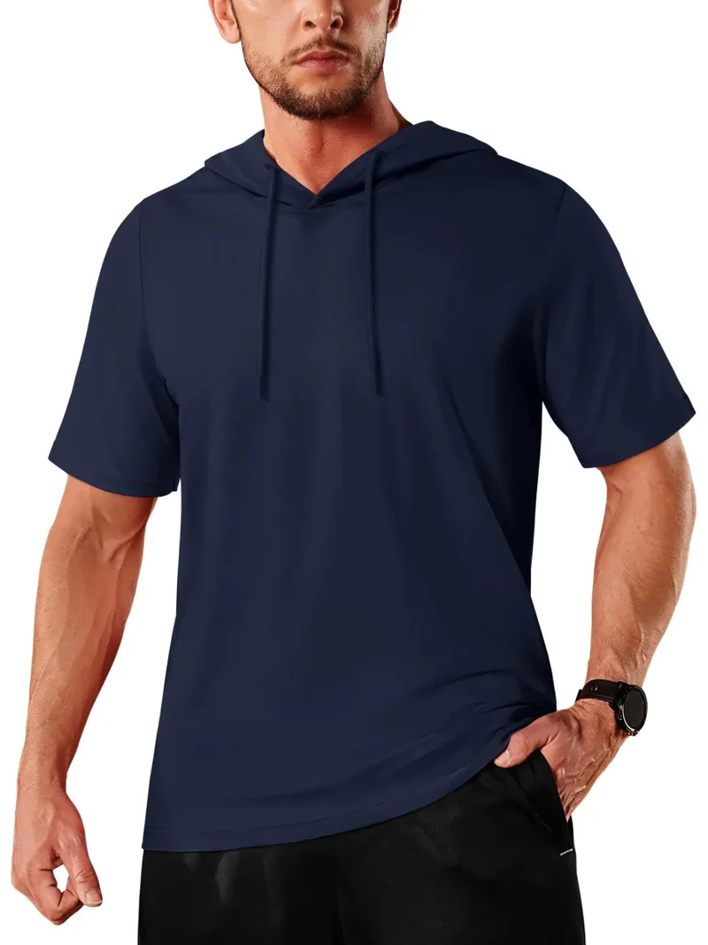 T-shirt à capuche légers en coton pour l'été, manches courtes "Planète Rando - TS300"