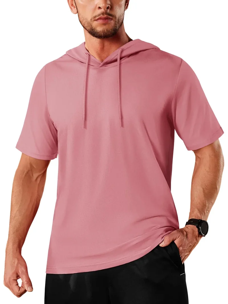 T-shirt à capuche légers en coton pour l'été, manches courtes "Planète Rando - TS300"