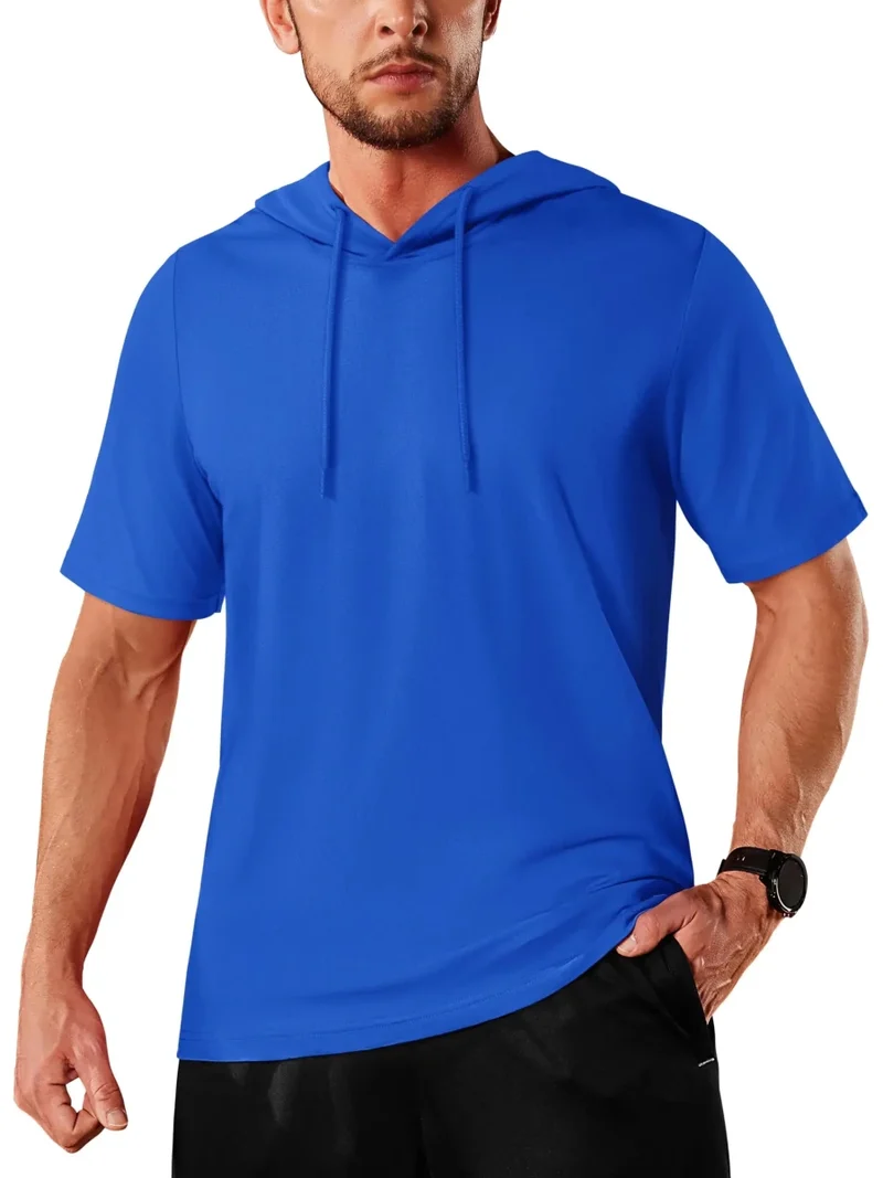 T-shirt à capuche légers en coton pour l'été, manches courtes "Planète Rando - TS300"