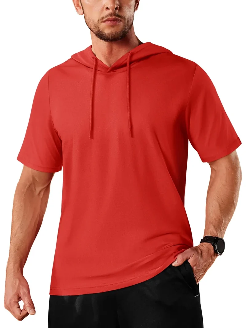 T-shirt à capuche légers en coton pour l'été, manches courtes "Planète Rando - TS300"