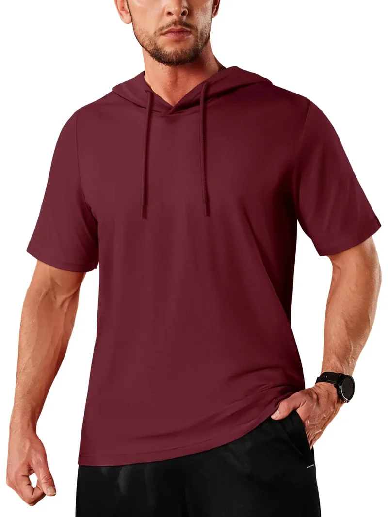 T-shirt à capuche légers en coton pour l'été, manches courtes "Planète Rando - TS300"